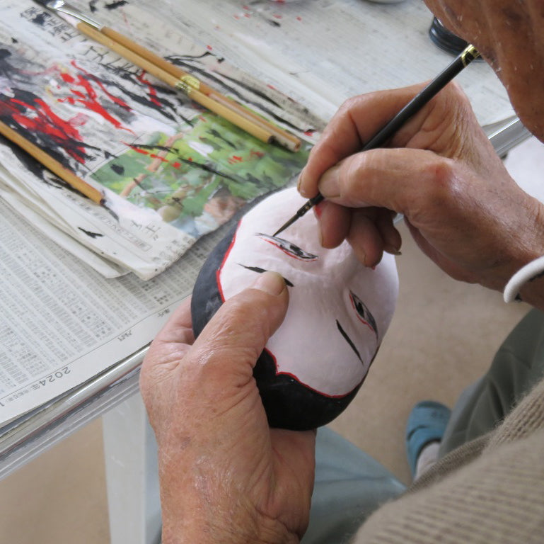 Ensemble de peinture de masques d'art populaire Kagura 須佐之男命 (Susano ono Mikoto)& 奇稲田姫 (Kushi Inada Hime)