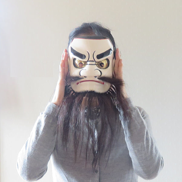 Ensemble de coloriage de masques Kagura 手力男命(Tajikarao no Mikoto) en bois/sculpté à la main/pour la danse kagura