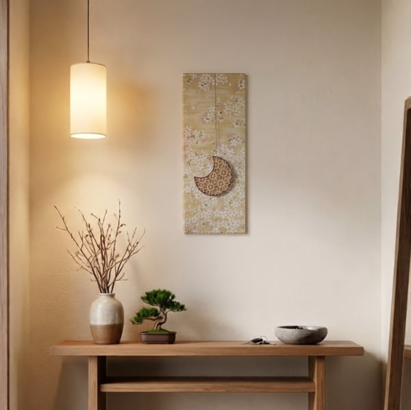 組子と桜模様の壁飾り