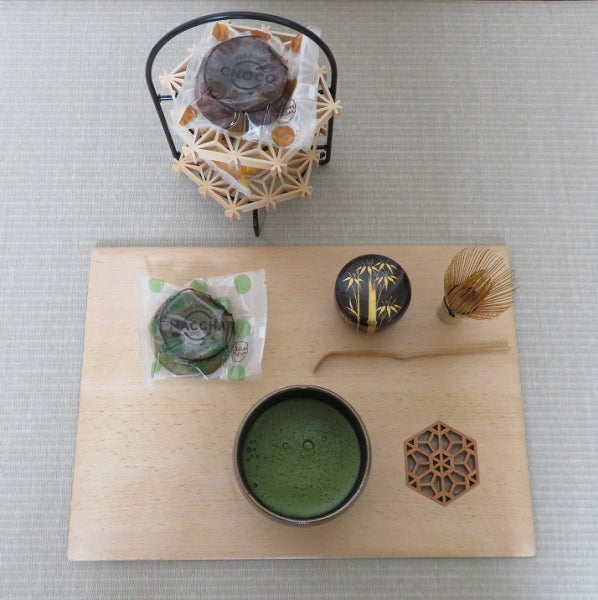 組子細工入り蛤端　薄板/花台/ブナ/茶道具