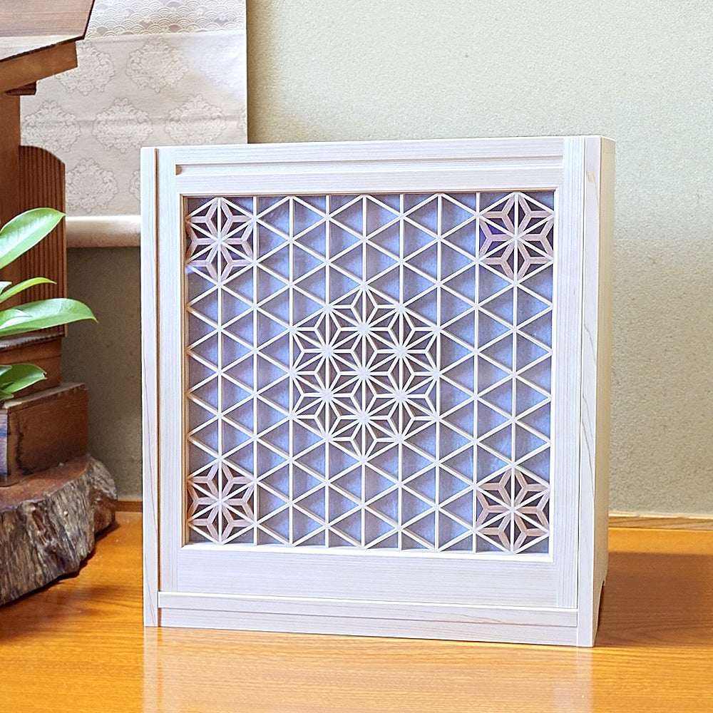 Matcha bowl display shelf made with kumiko　*Hexagon*