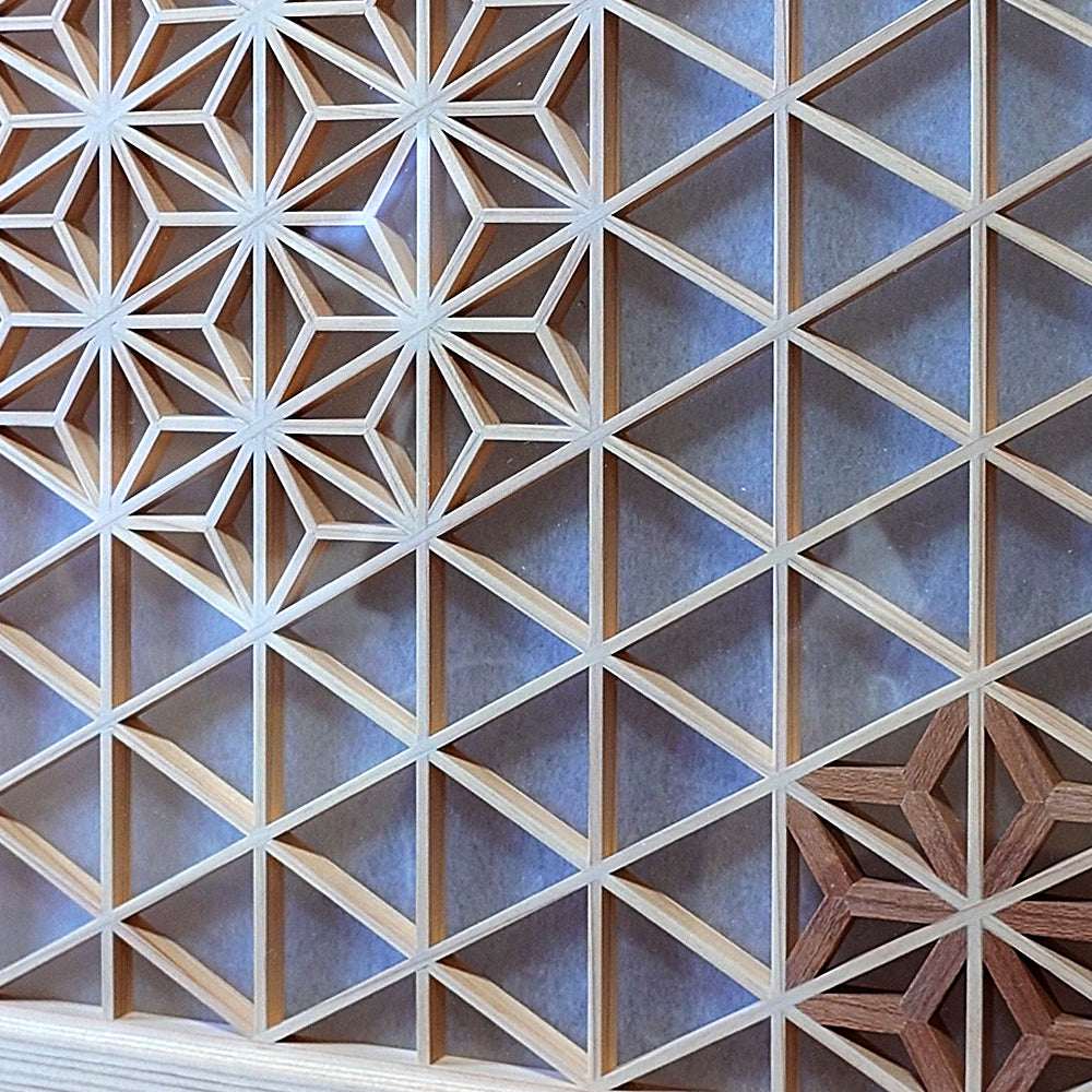 Matcha bowl display shelf made with kumiko　*Hexagon*