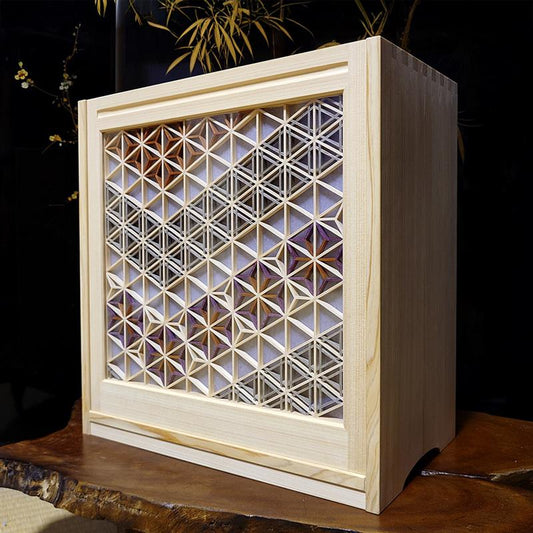 Matcha bowl display shelf with kumiko　*V-shape*
