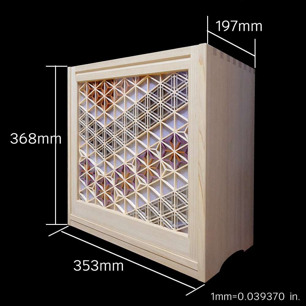 Matcha bowl display shelf with kumiko　*Flower and Grass*