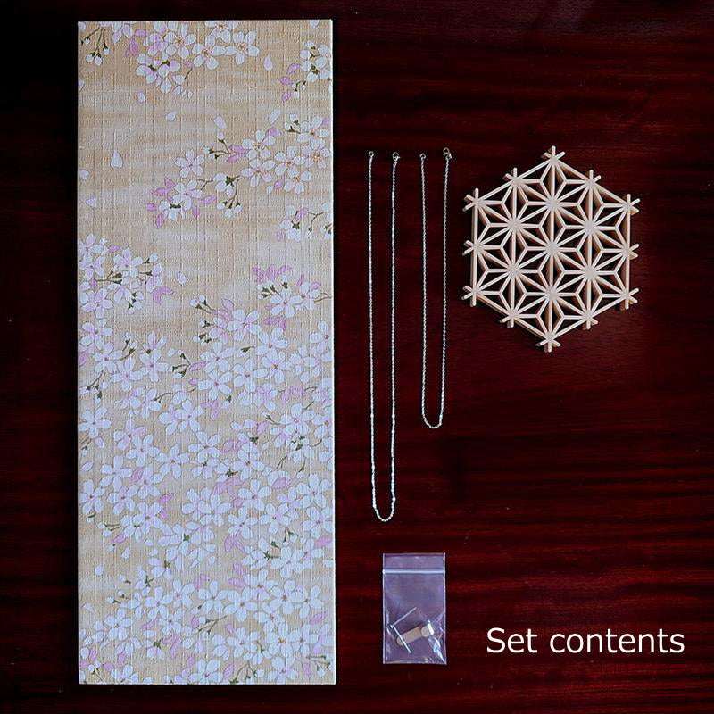 Kumiko and cherry blossom pattern wall decoration