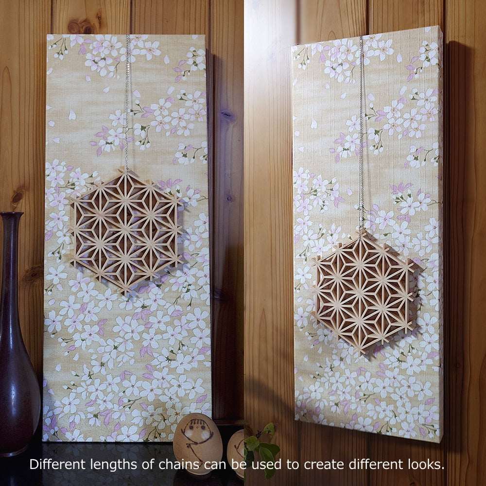 Kumiko and cherry blossom pattern wall decoration