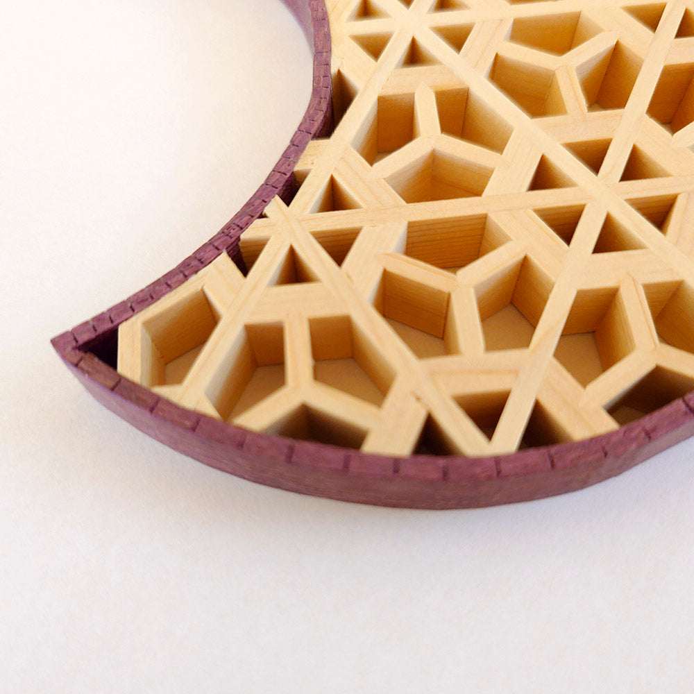 Kumiko and cherry blossom pattern wall decoration